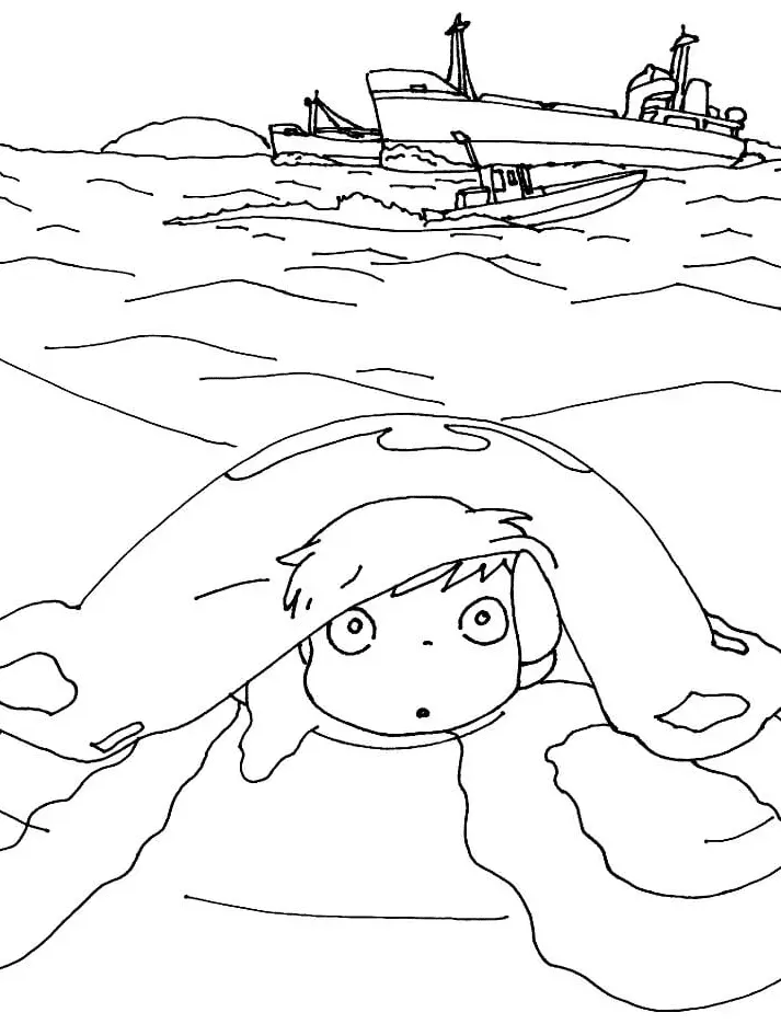 Ponyo Para Colorear 15