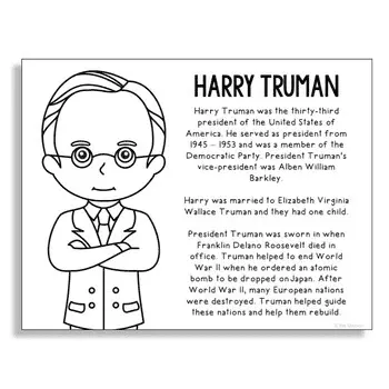 Presidente Harry S Truman Para Colorear 13