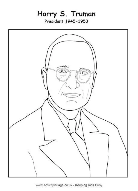 Presidente Harry S Truman Para Colorear 14