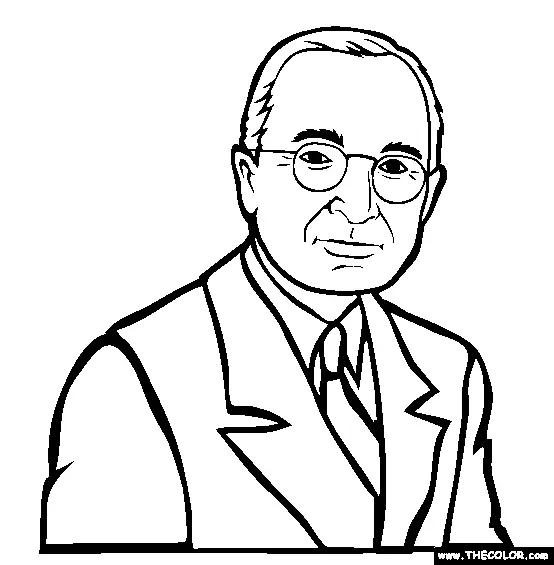 Presidente Harry S Truman Para Colorear 4