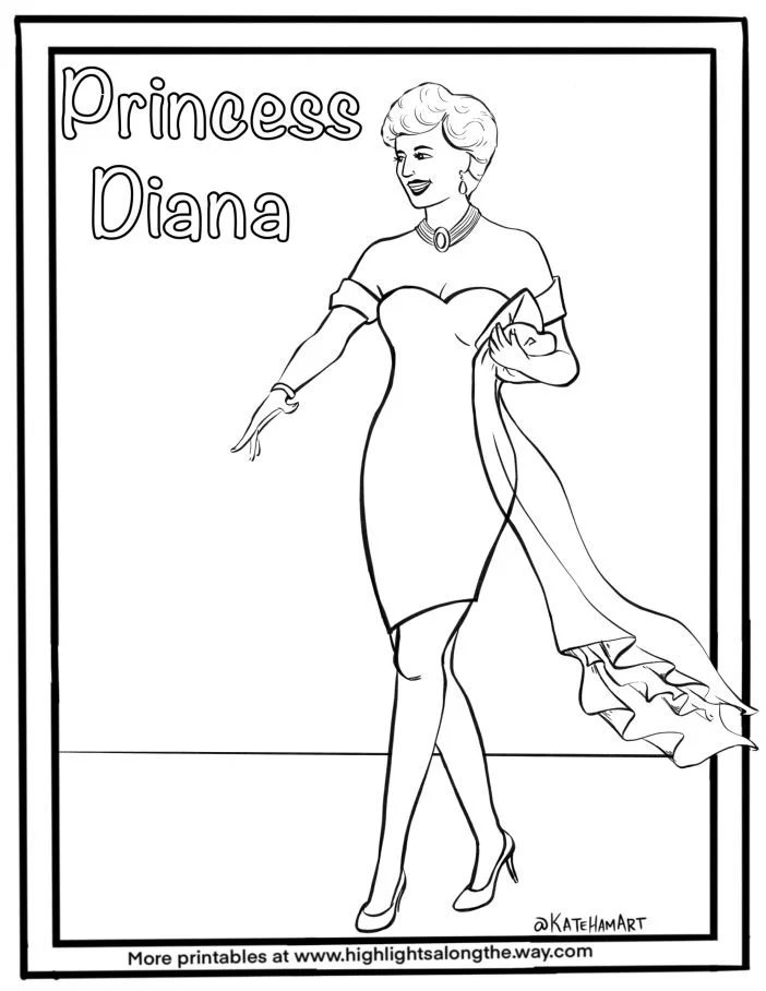 Princess Diana Coloring Pages 3
