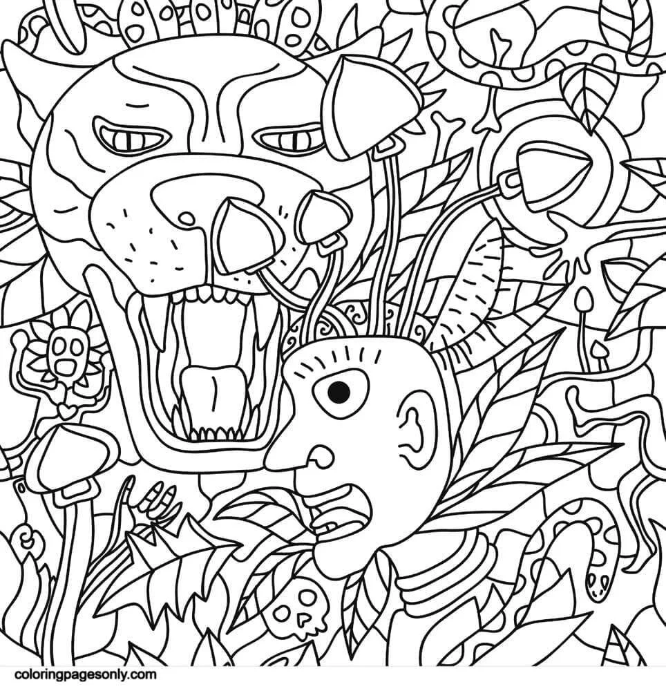 Psychedelische Ausmalbilder 14