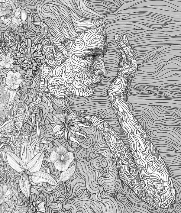 Psychedelische Ausmalbilder 48