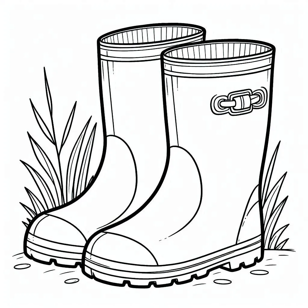 Botas de Lluvia para Colorear 11