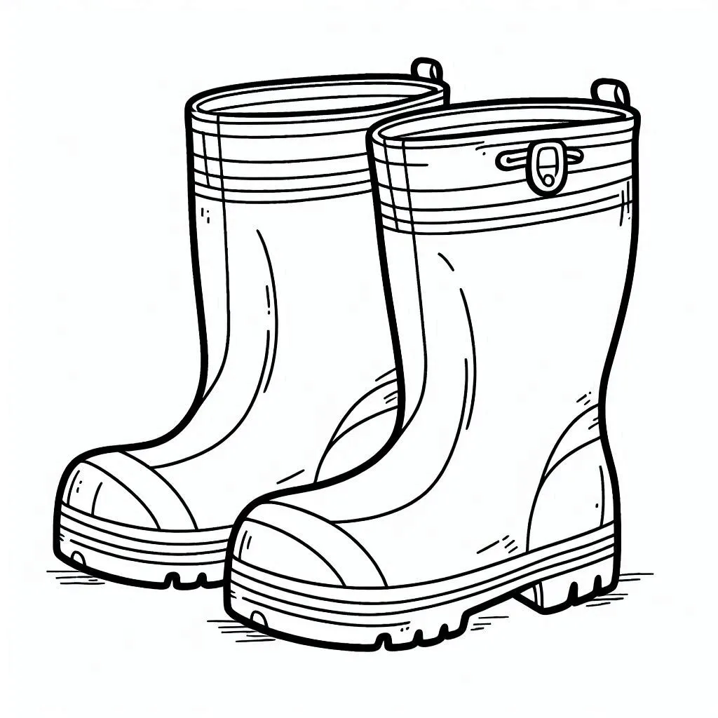 Botas de Lluvia para Colorear 14