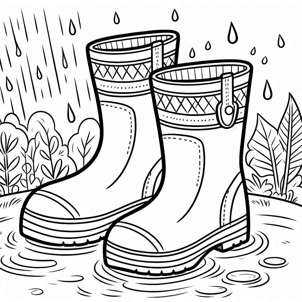 Botas de Lluvia para Colorear 18