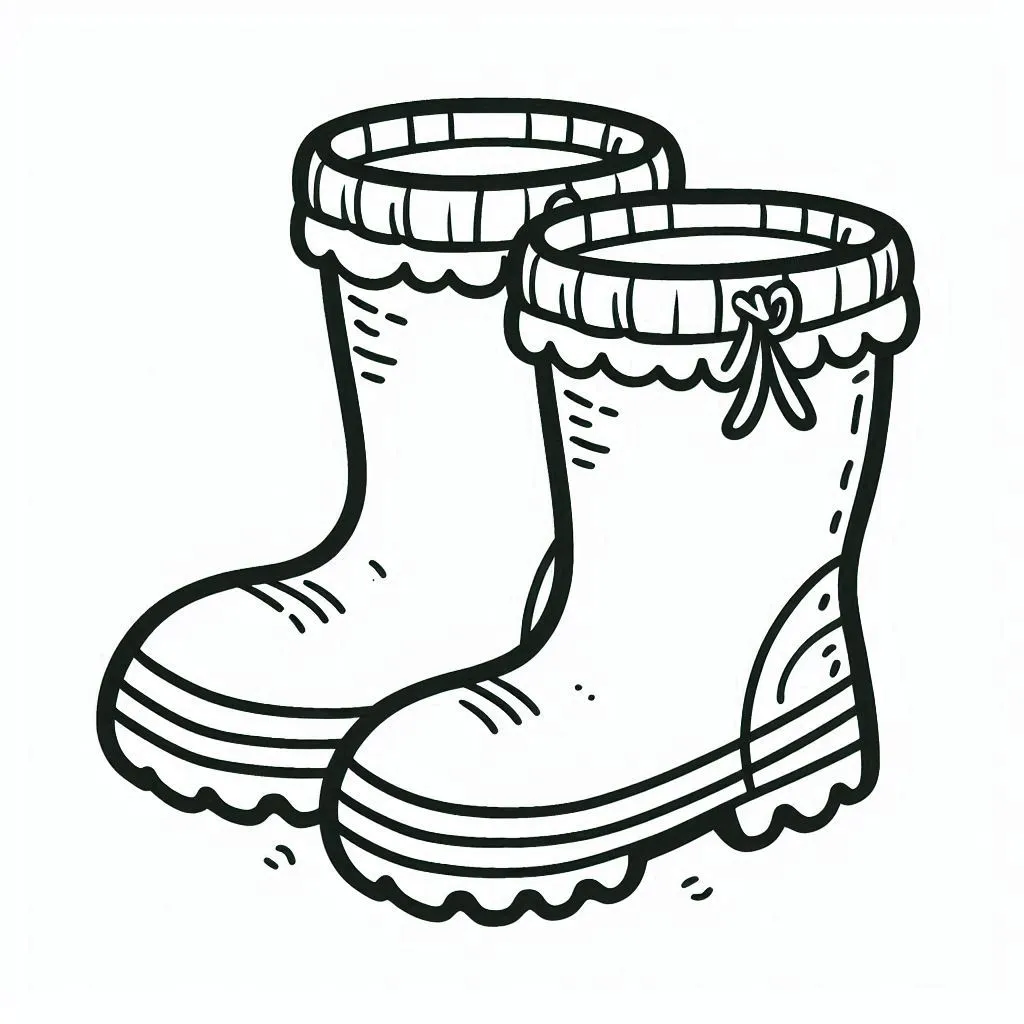 Botas de Lluvia para Colorear 22