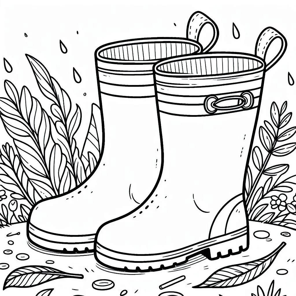 Botas de Lluvia para Colorear 24