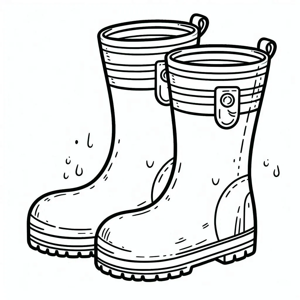 Botas de Lluvia para Colorear 25