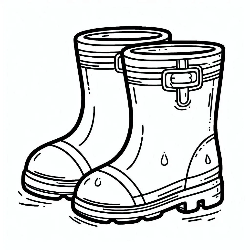 Botas de Lluvia para Colorear 26