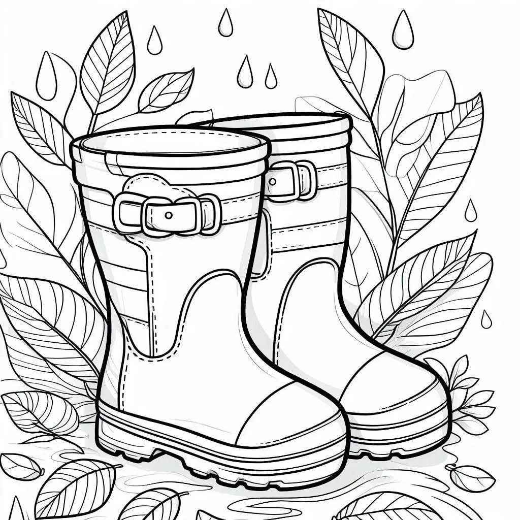 Botas de Lluvia para Colorear 27