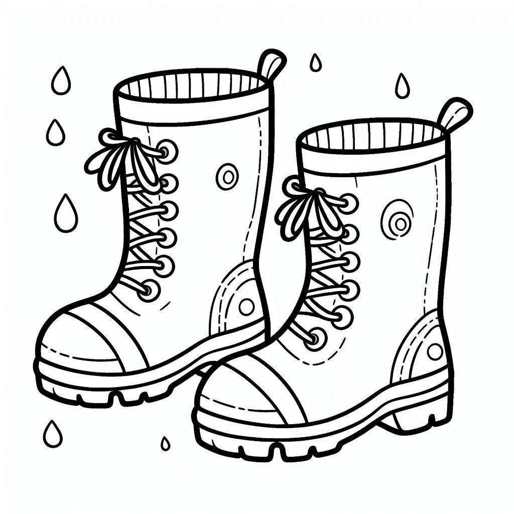 Botas de Lluvia para Colorear 28