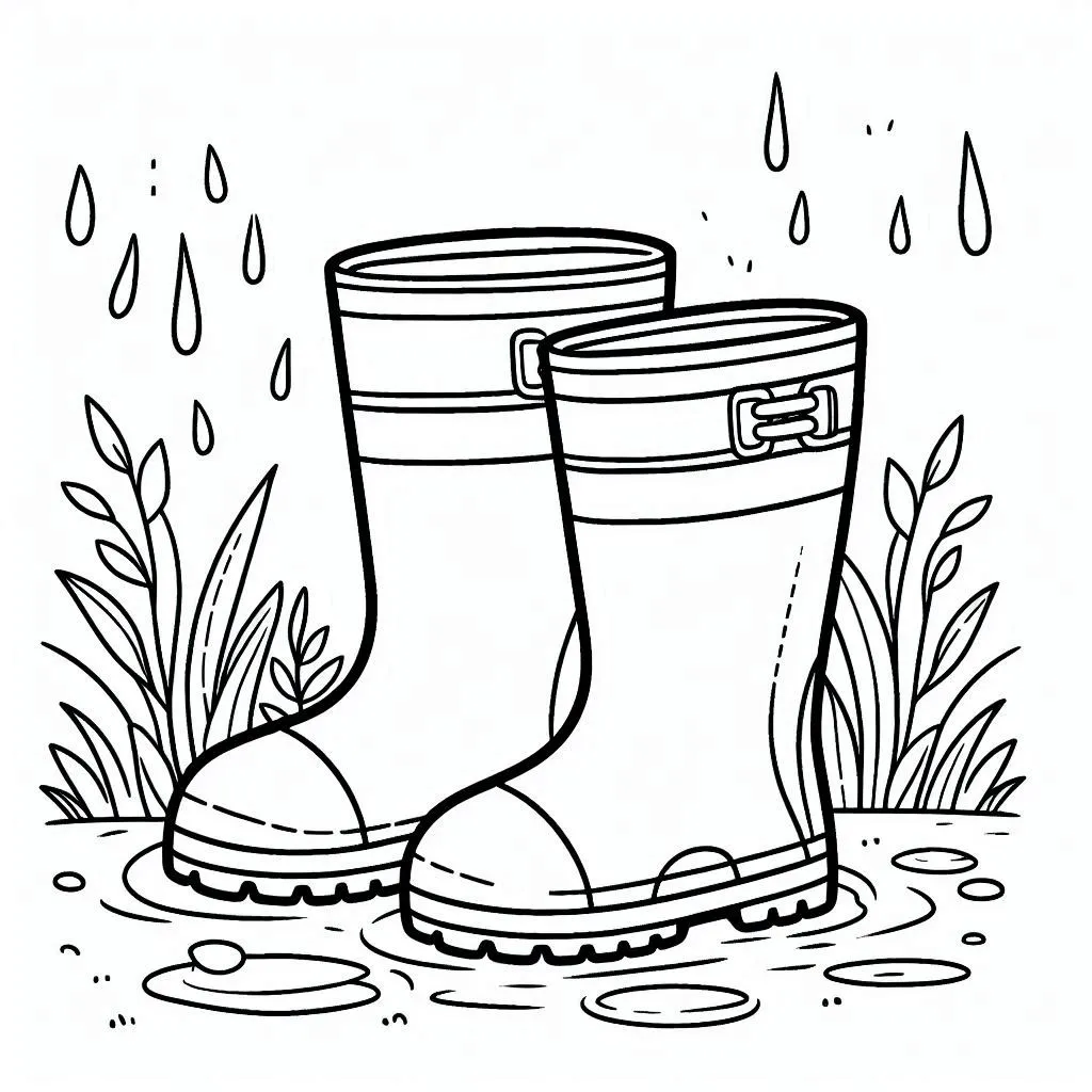 Rain boots coloring pages