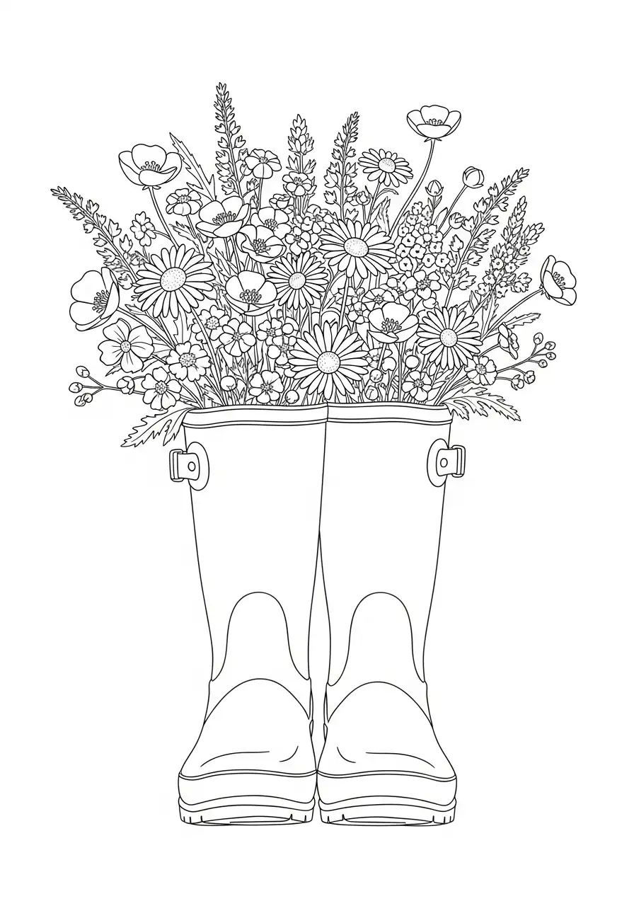 Botas de Lluvia para Colorear 3