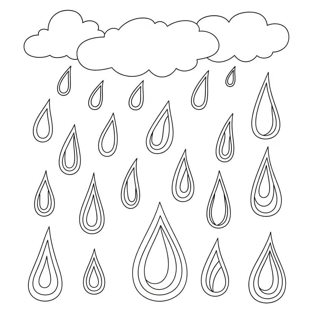 Gota de lluvia Para Colorear 5