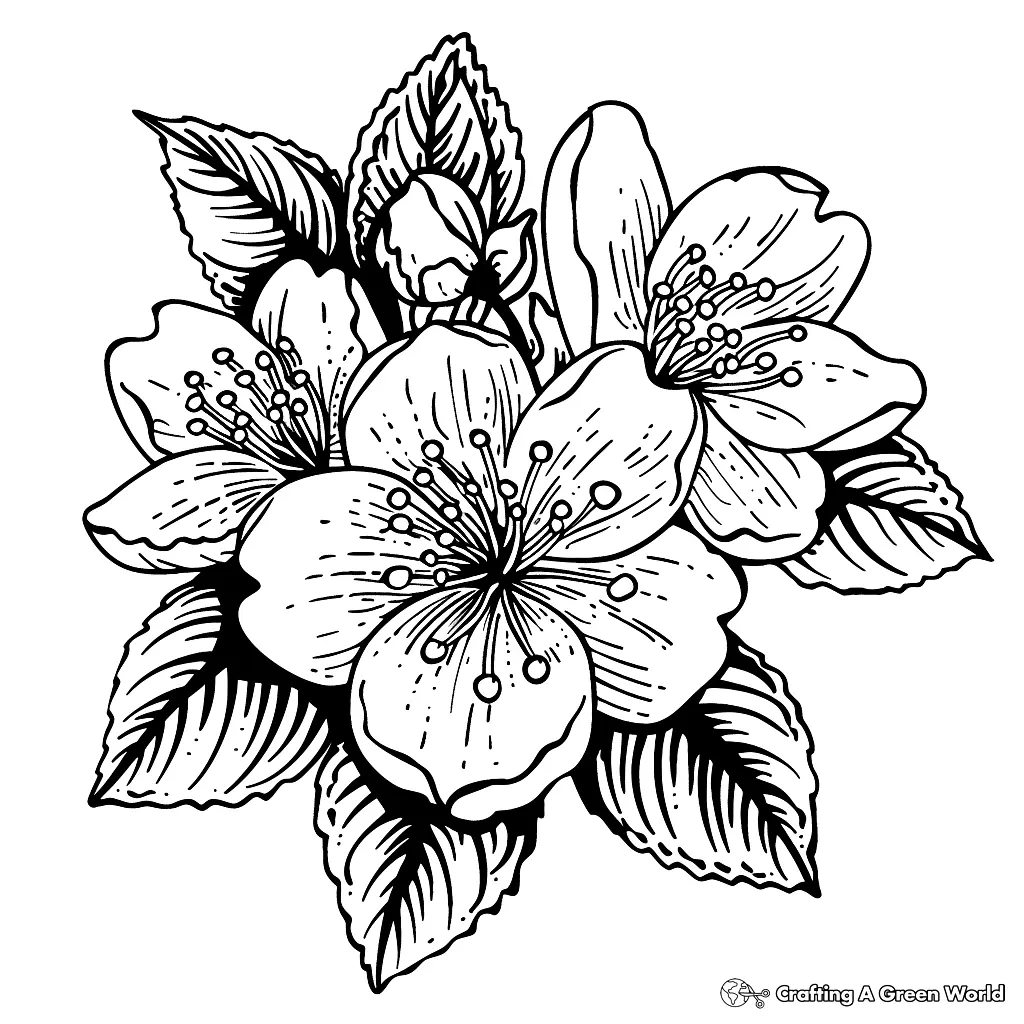 Realistic Flower Coloring Pages 51