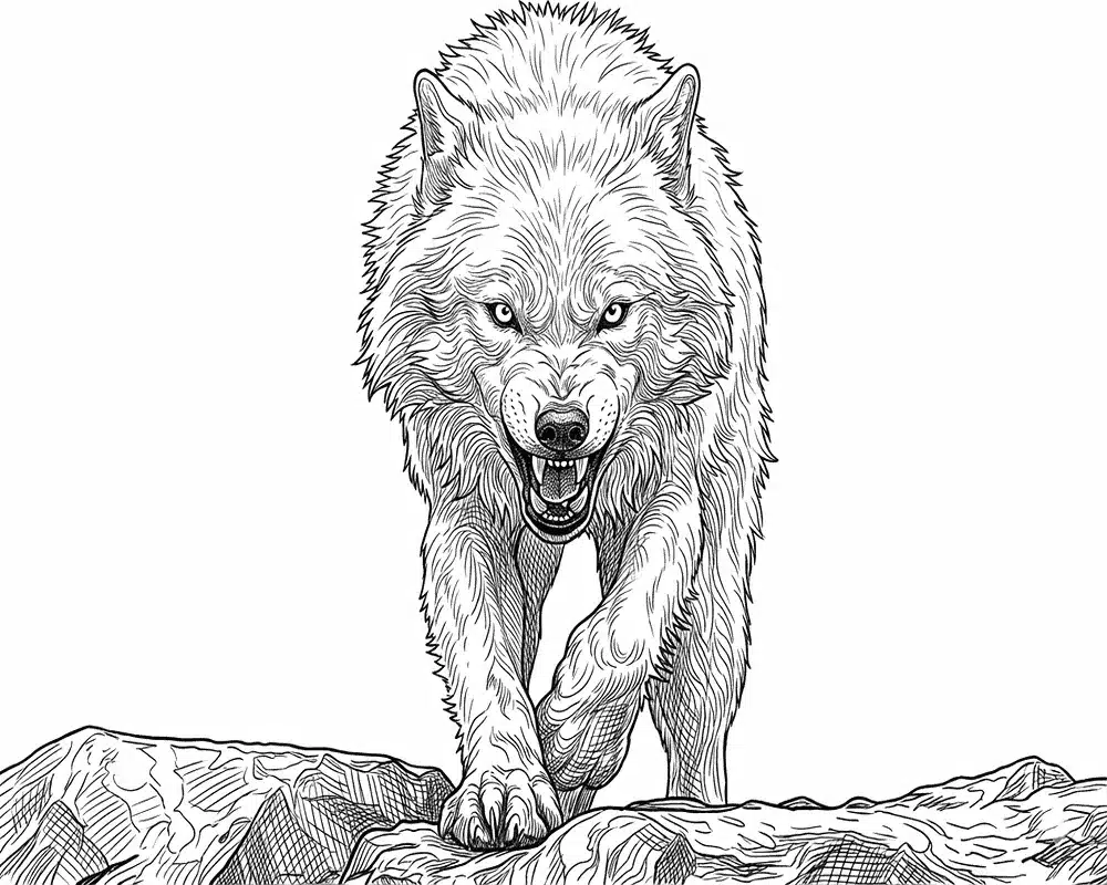 Lobo Realista para Colorear 3