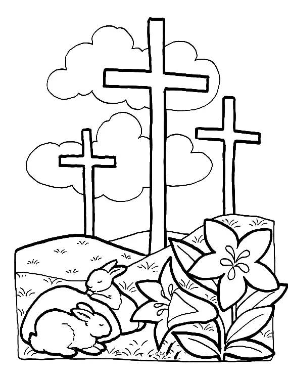 Desenhos de Paginas de Pascoa Religiosa Para Colorir 23