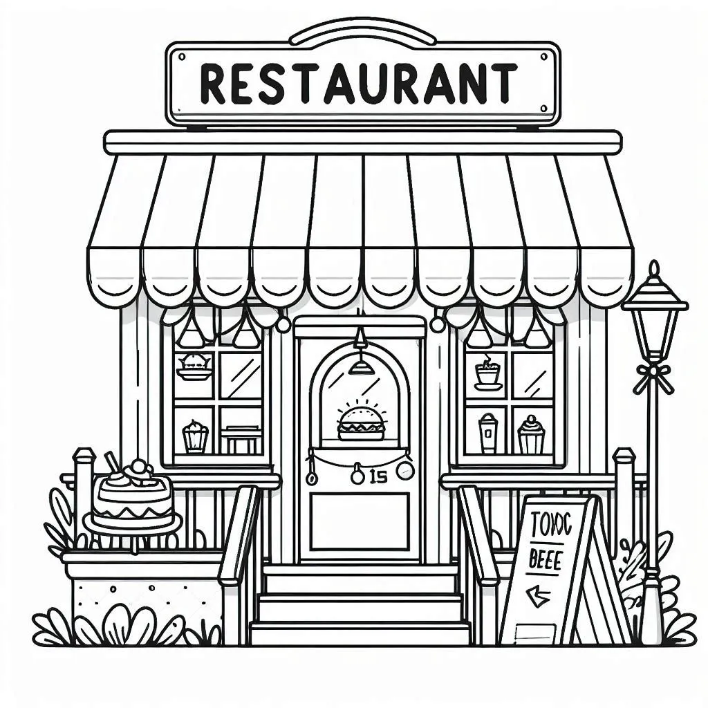 Restaurant Ausmalbilder 2