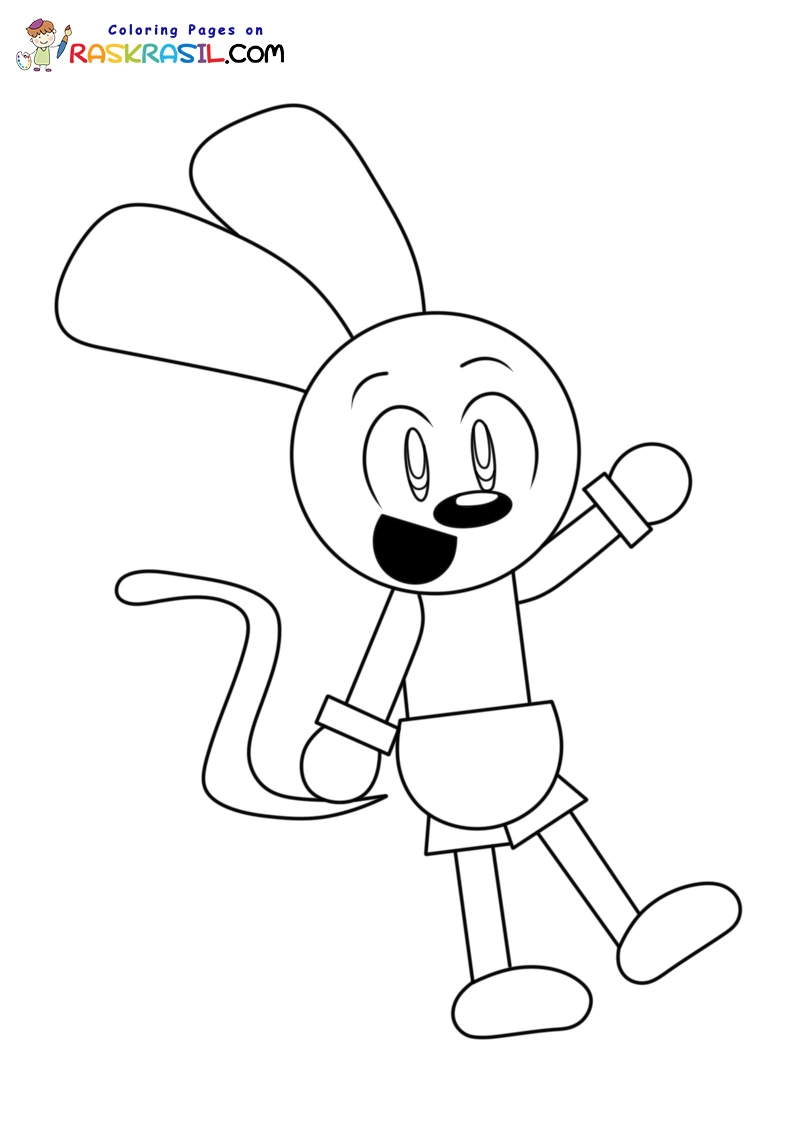 Riggy el Conejo Mono para Colorear 2