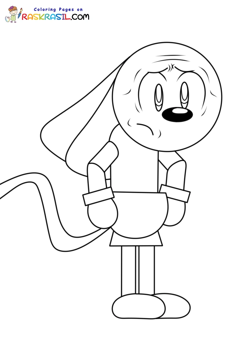 Riggy el Conejo Mono para Colorear 3