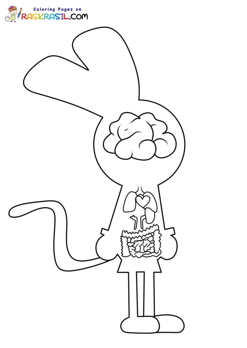 Riggy el Conejo Mono para Colorear 4