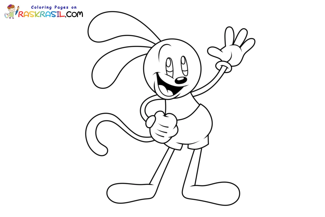 Riggy el Conejo Mono para Colorear 5