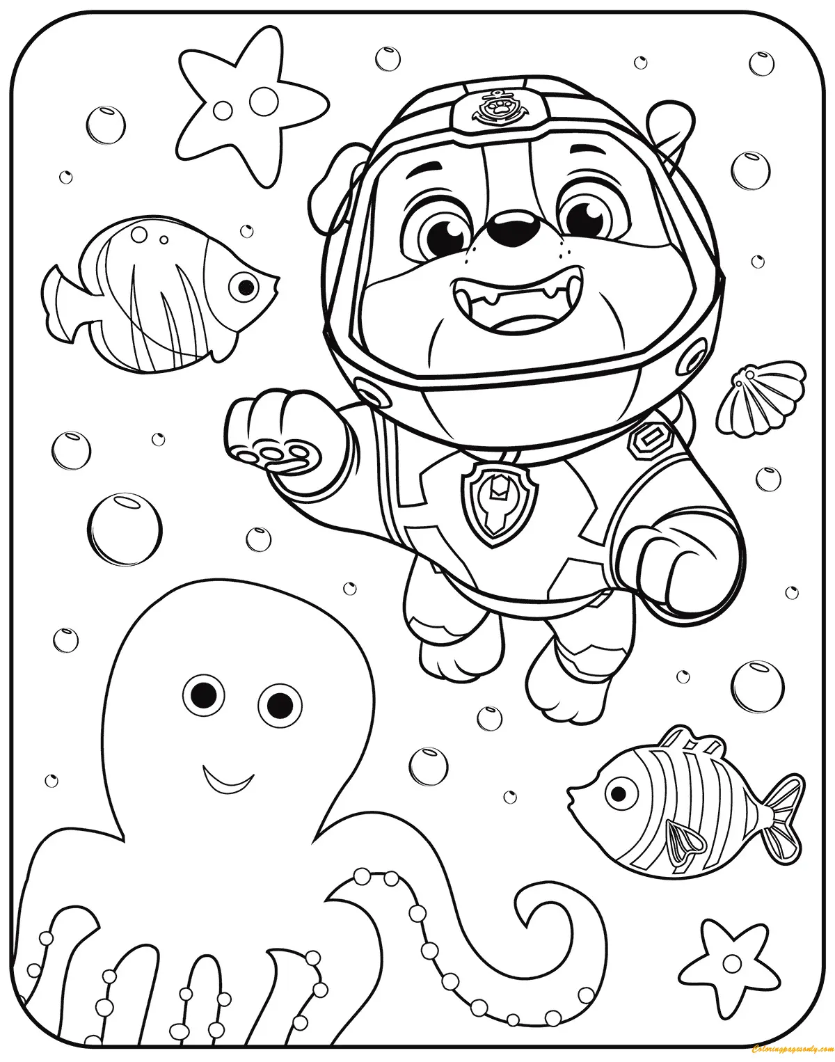 Rubble Paw Patrol Coloring Pages 7