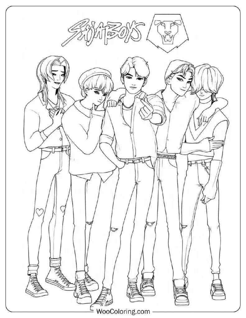 Saja Boys para Colorear 7