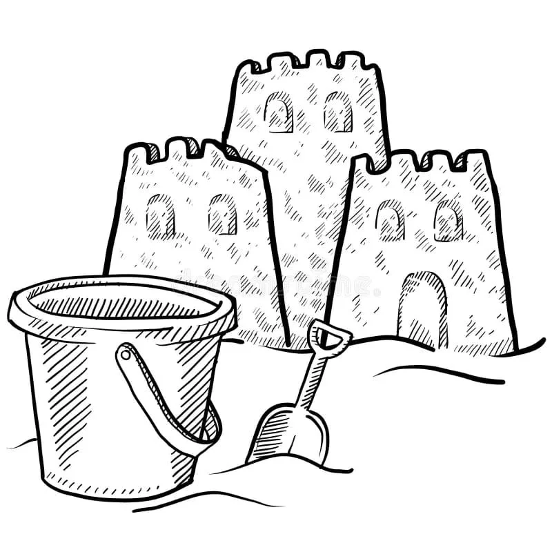 Desenhos de Castelo de Areia Para Colorir 68