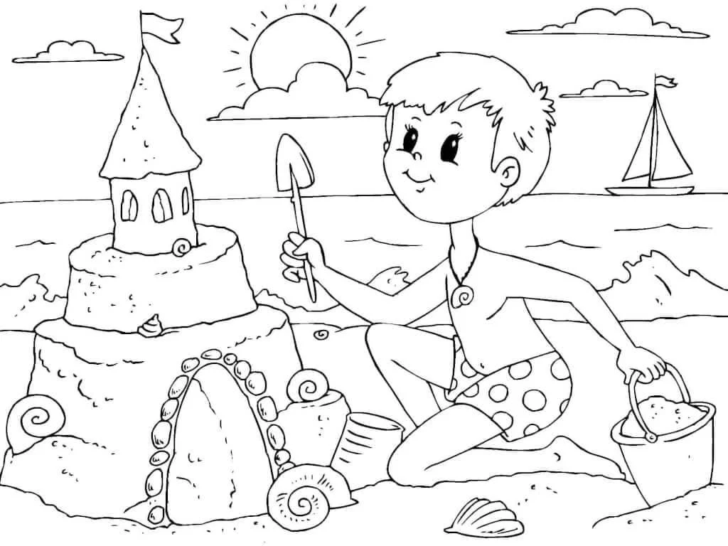 Desenhos de Castelo de Areia Para Colorir 73