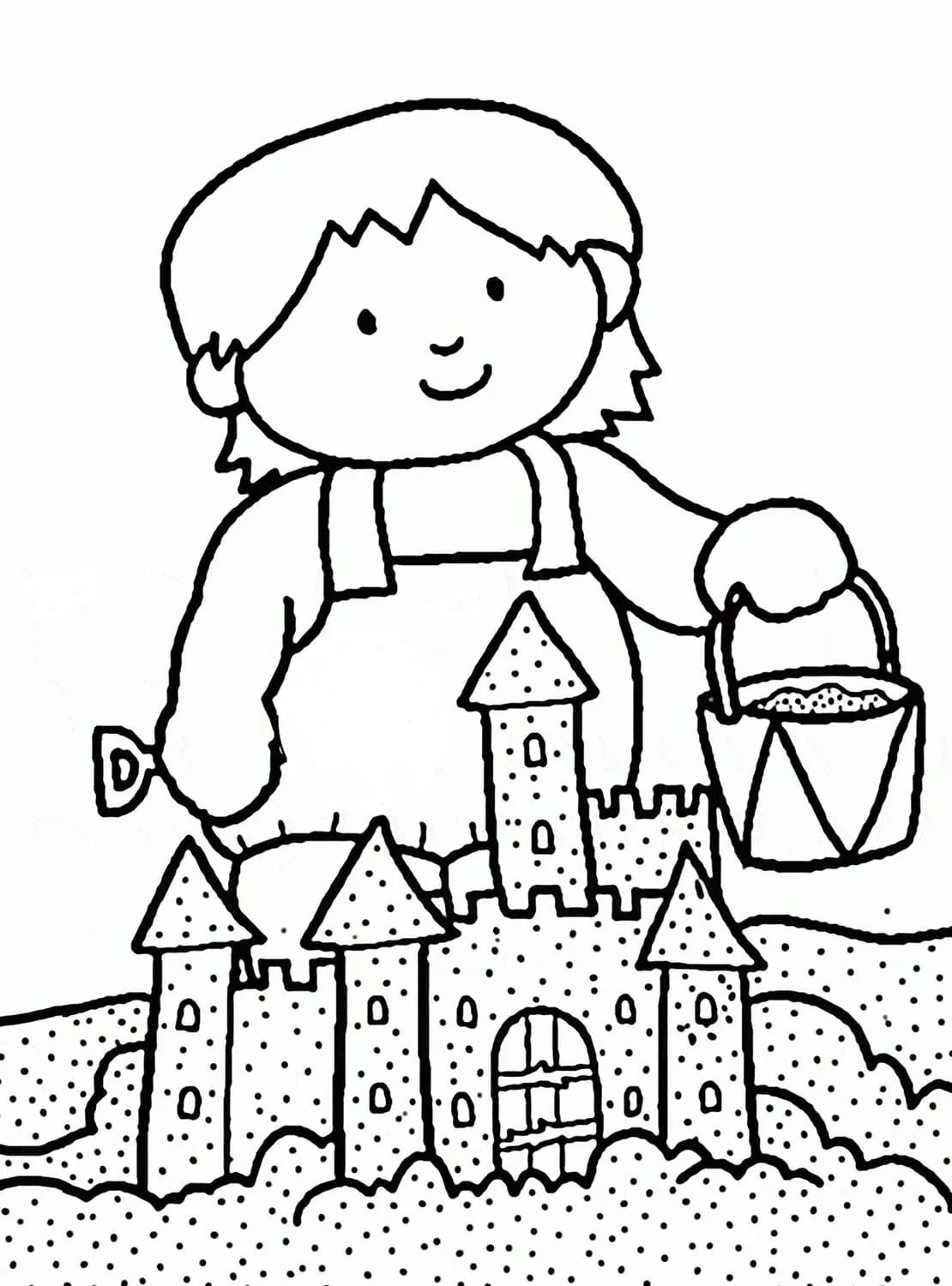 Desenhos de Castelo de Areia Para Colorir 98