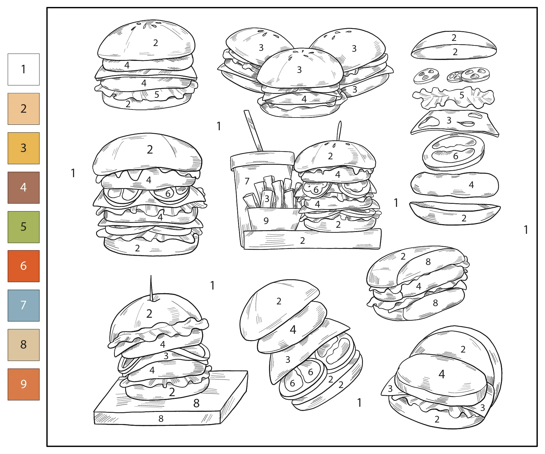 Sandwich Para Colorear 76