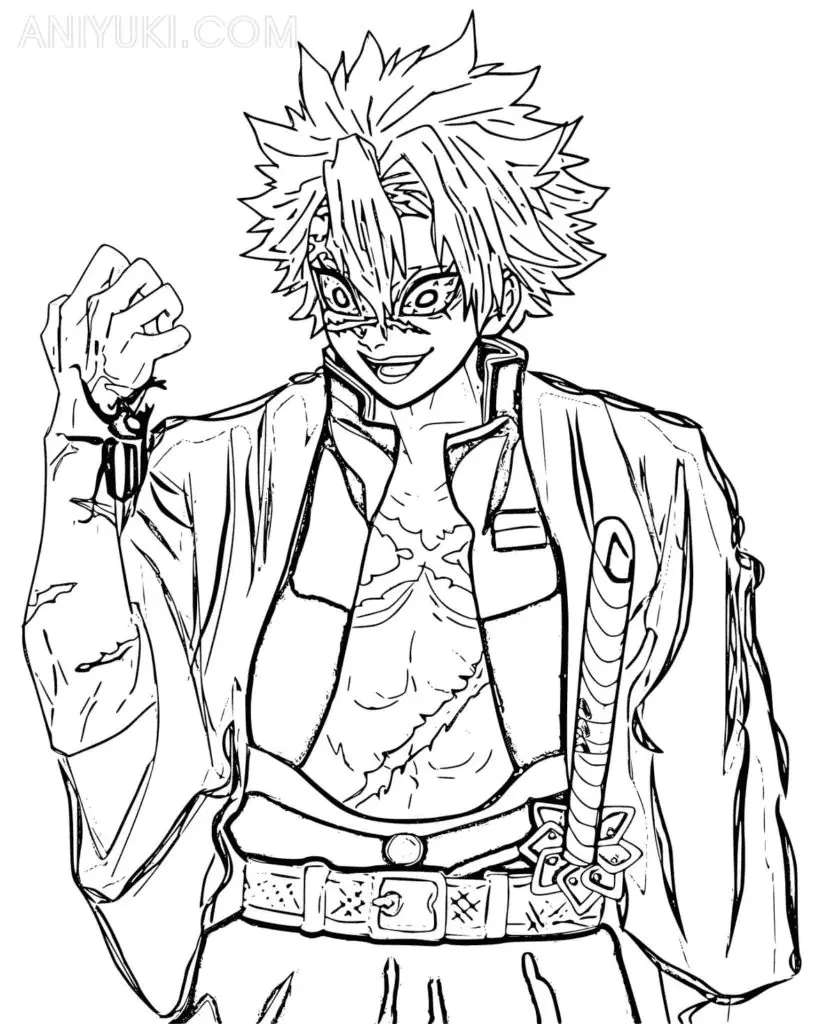 Sanemi Shinazugawa Coloring Pages 12
