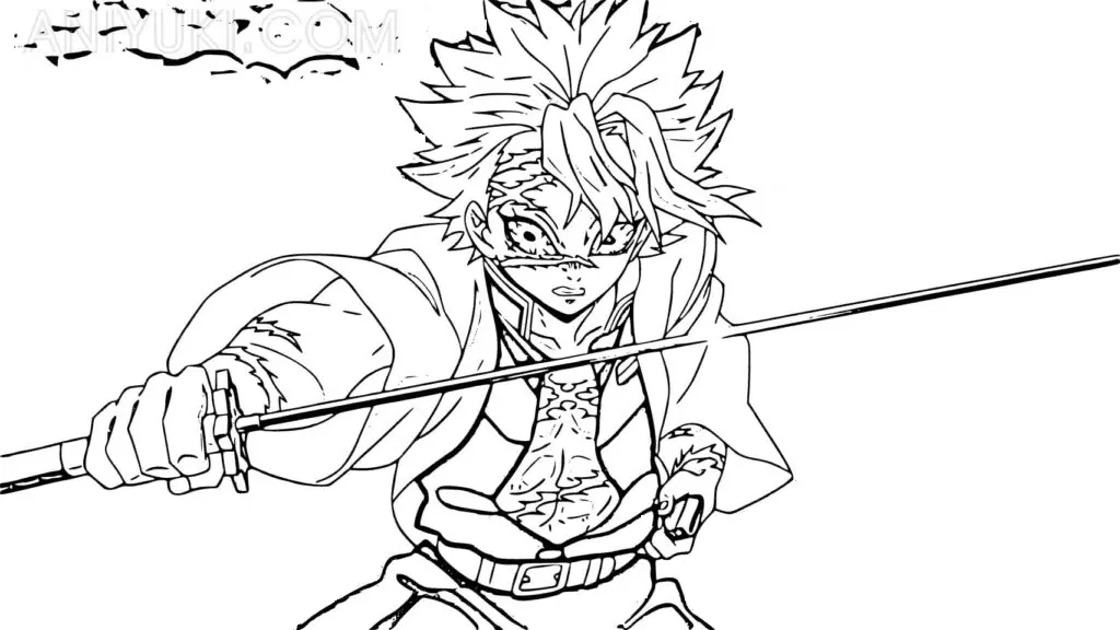 Sanemi Shinazugawa Coloring Pages 13