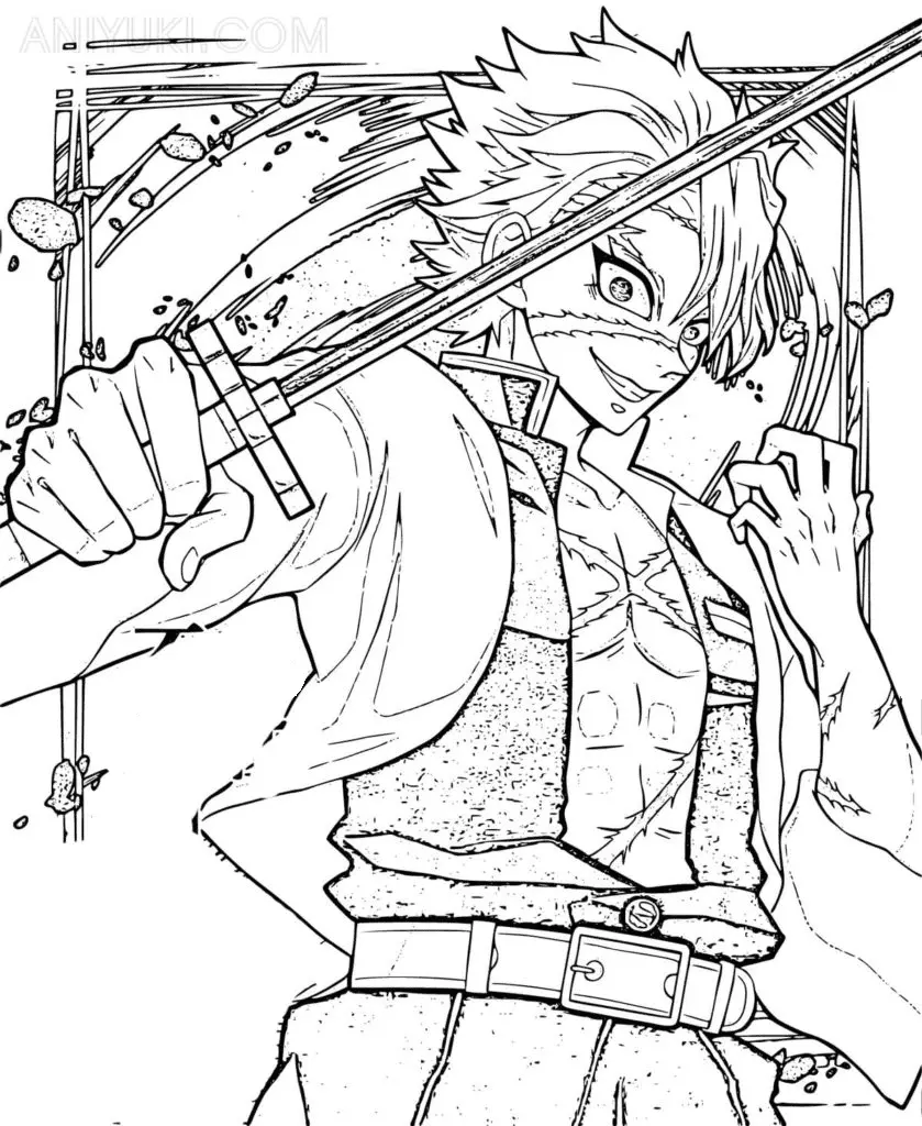 Sanemi Shinazugawa Coloring Pages 14