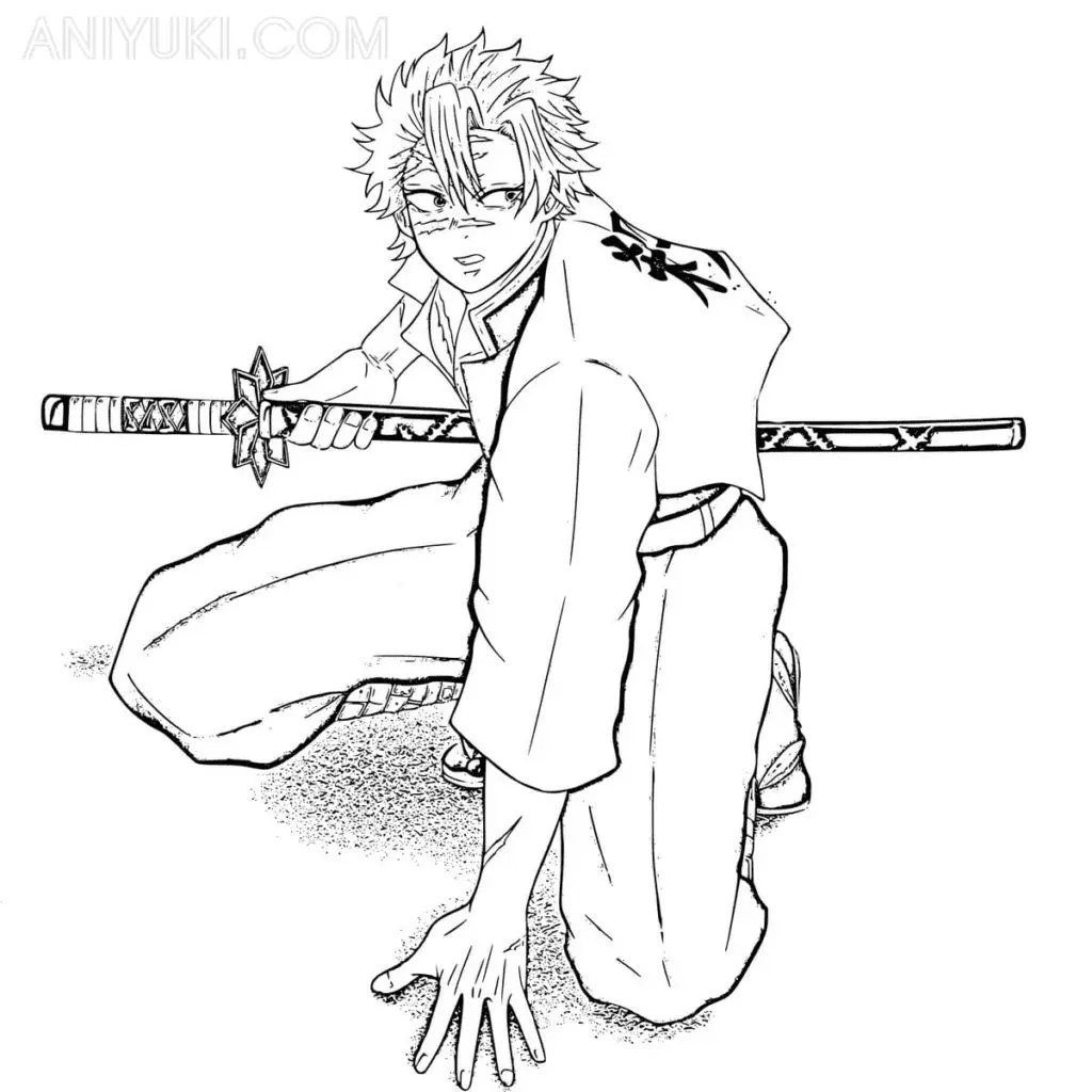 Sanemi Shinazugawa Coloring Pages 18