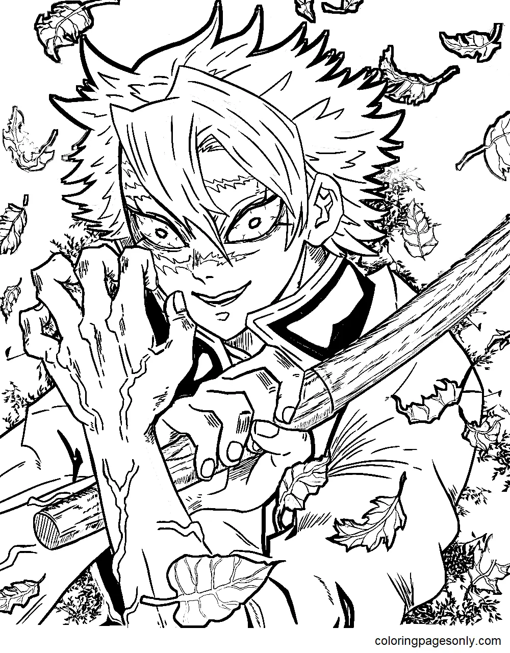 Sanemi Shinazugawa Coloring Pages 2