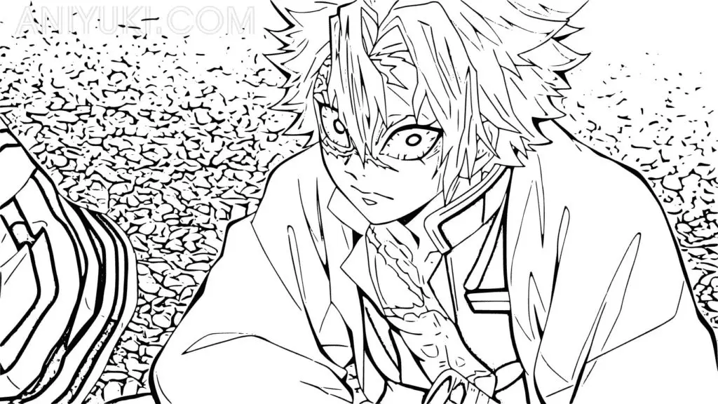 Sanemi Shinazugawa Coloring Pages 22