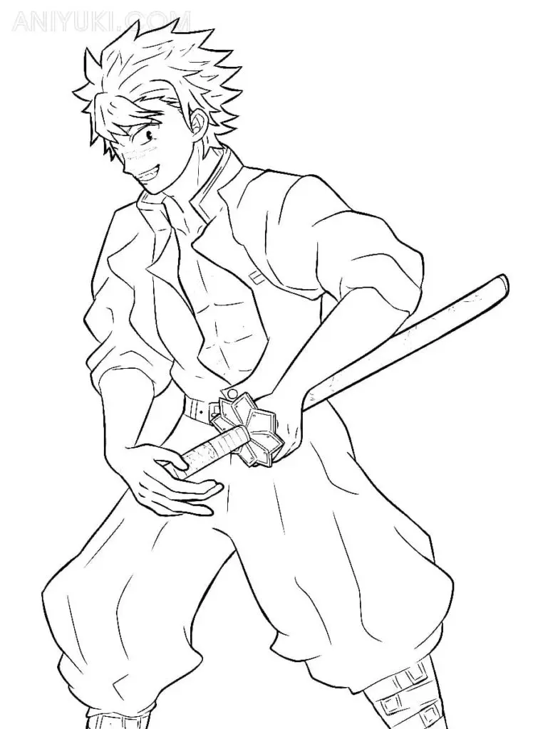 Sanemi Shinazugawa Coloring Pages 32