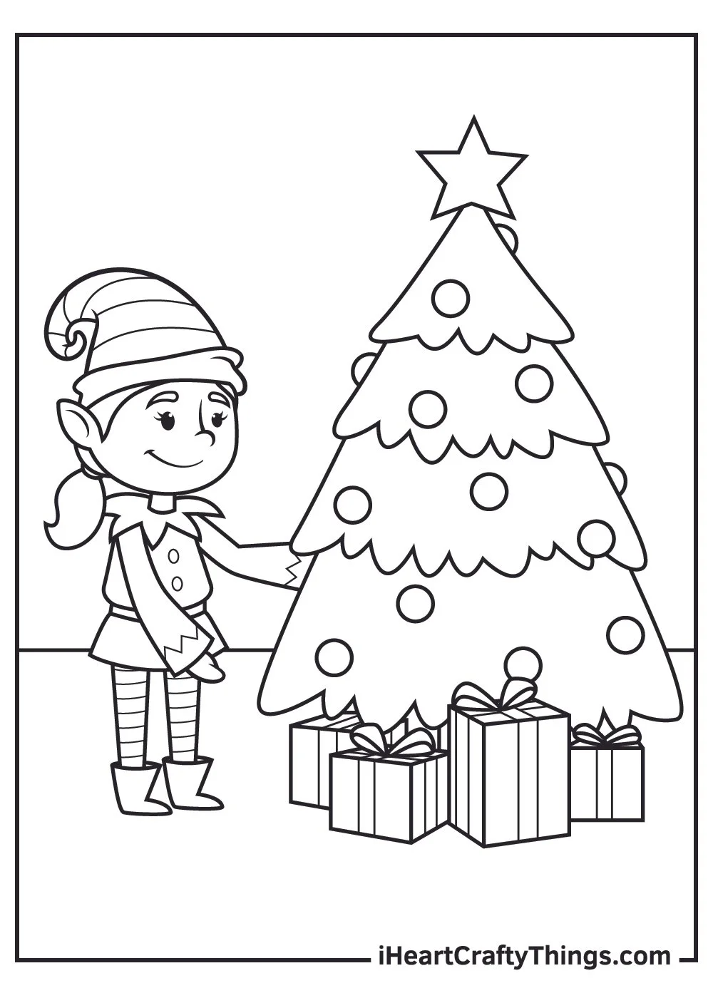 Weihnachtsmann und Elf Ausmalbilder 10