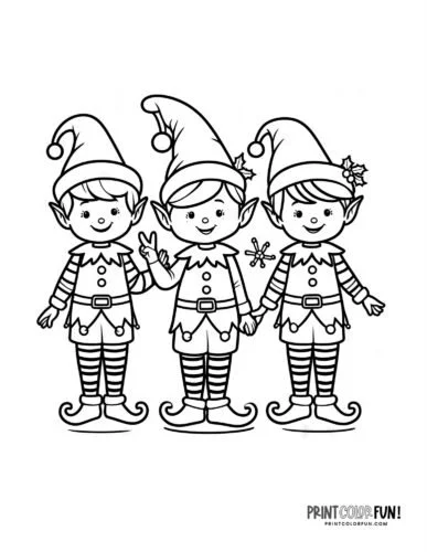 Weihnachtsmann und Elf Ausmalbilder 12