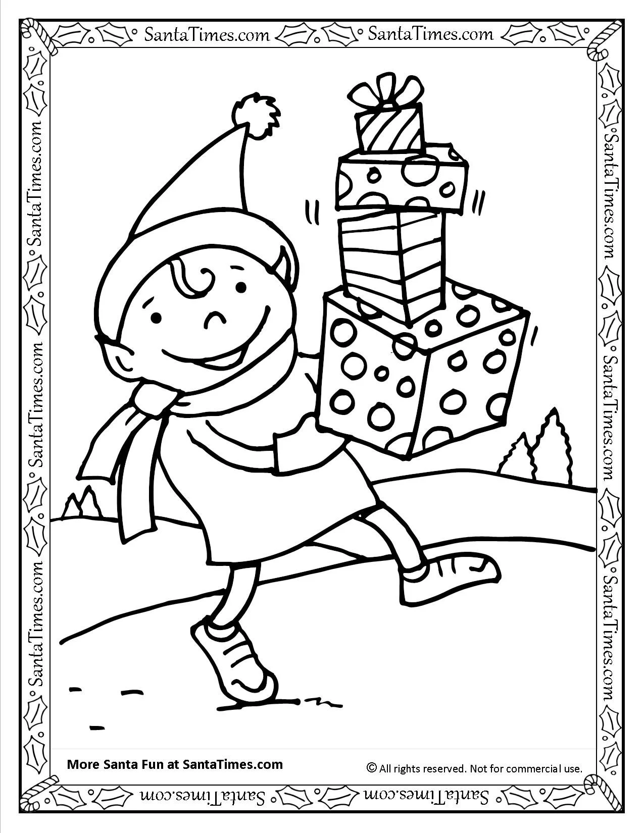 Weihnachtsmann und Elf Ausmalbilder 13