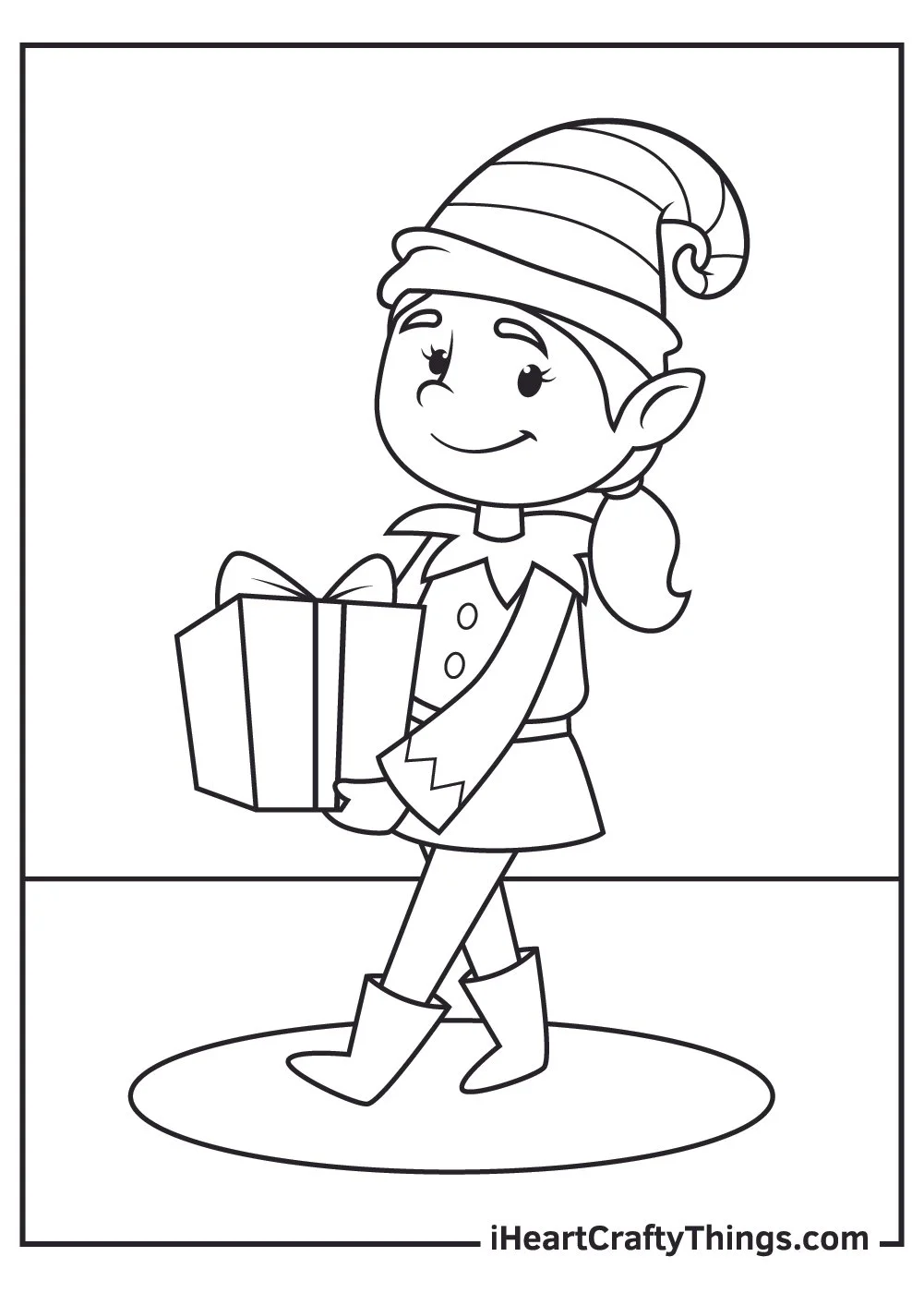 Weihnachtsmann und Elf Ausmalbilder 17
