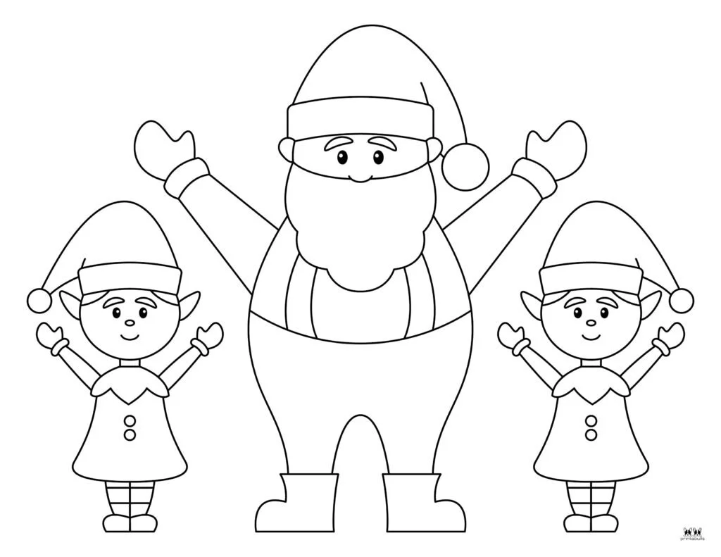 Weihnachtsmann und Elf Ausmalbilder 2