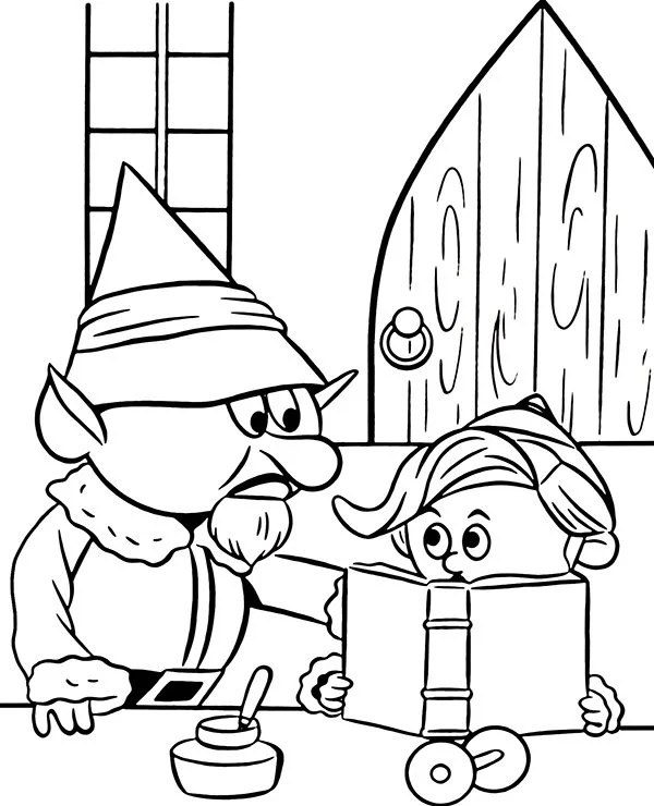 Weihnachtsmann und Elf Ausmalbilder 22