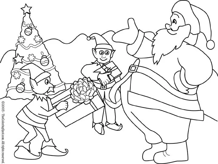 Weihnachtsmann und Elf Ausmalbilder 6