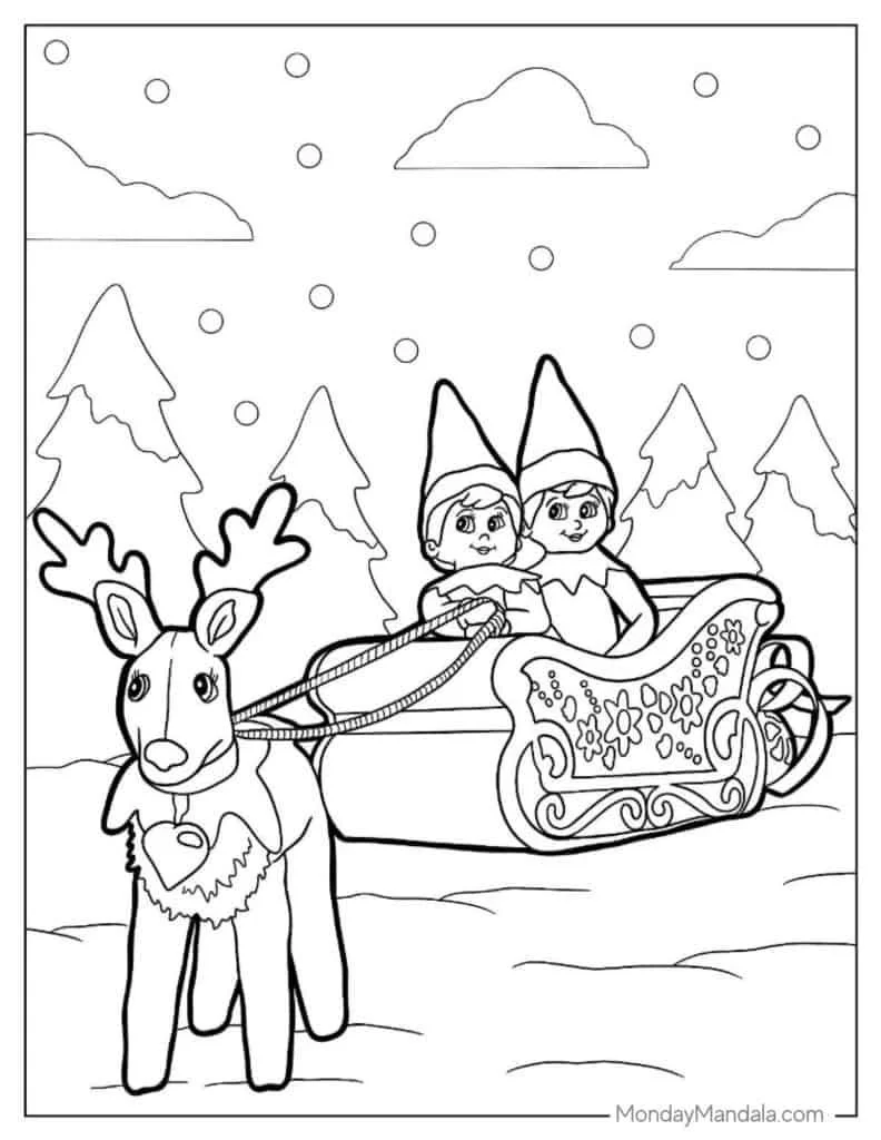 Weihnachtsmann und Elf Ausmalbilder 7