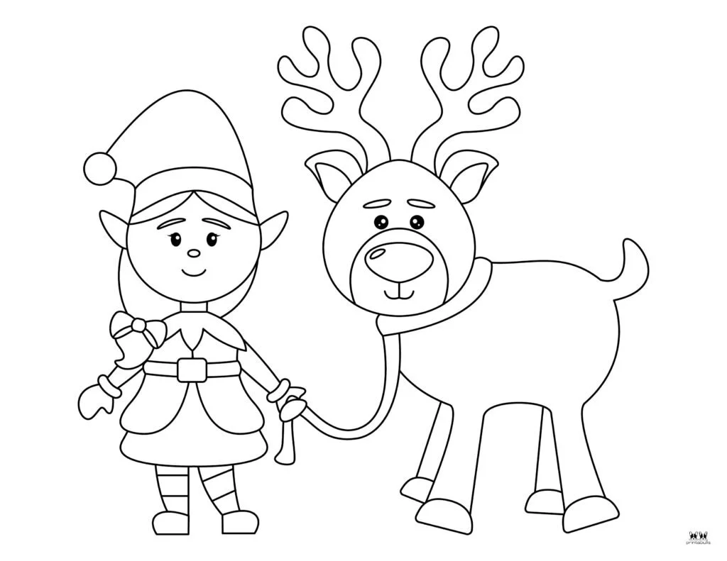 Weihnachtsmann und Elf Ausmalbilder 8