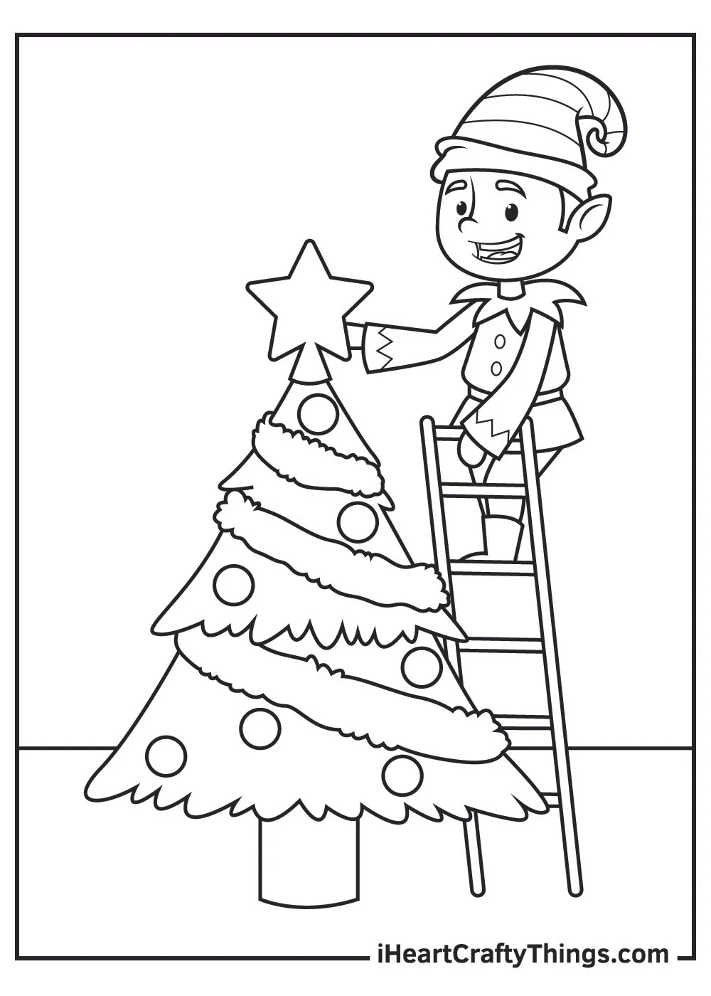 Weihnachtsmann und Elf Ausmalbilder 9